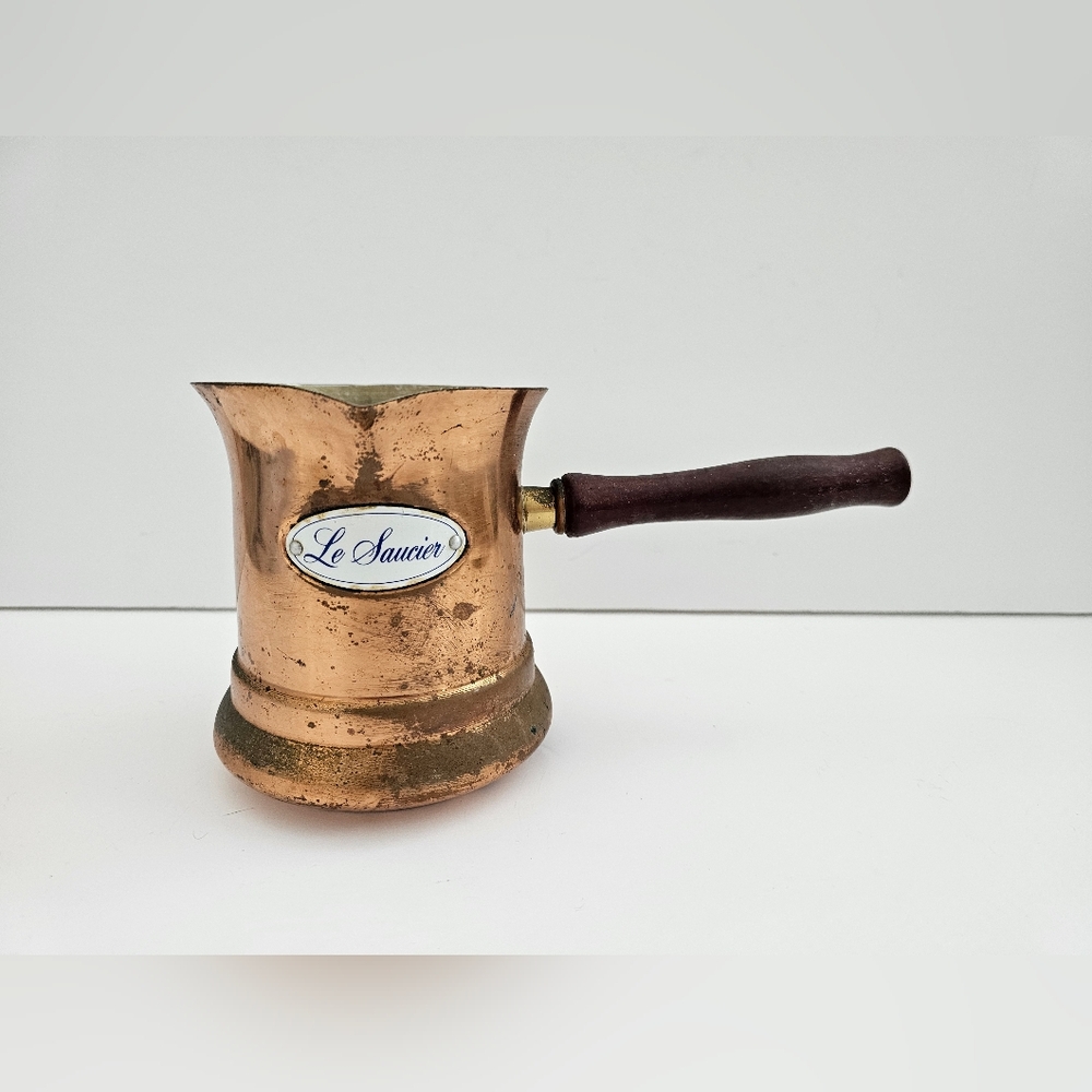 Vintage 1984 Teleflora Le Saucier Copper Sauce Warmer Cottagecore Kitchen Decor